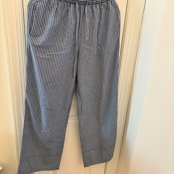 Princess Polly Asos Veridian Wide Leg Blue and White Striped Size 4 Runs Larger - Picture 3 of 10